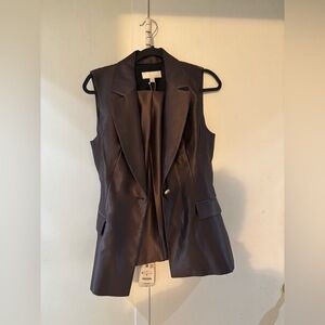 Zara Dark Brown Sleeveless Vest